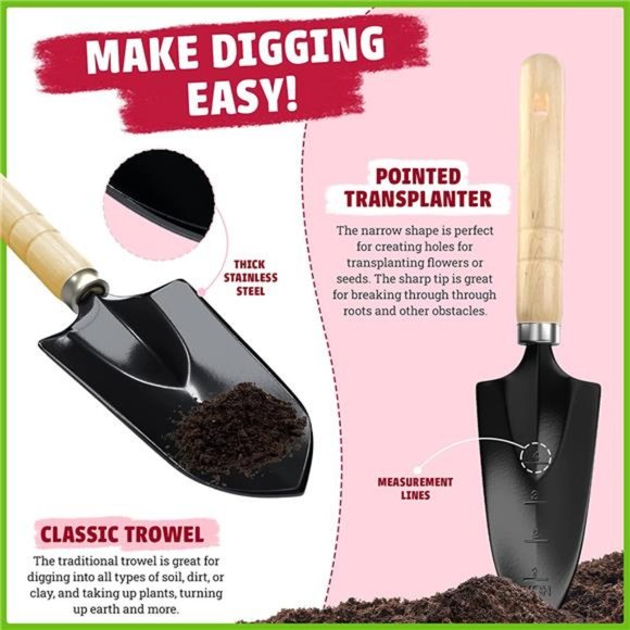 Gardening Tools - Garden Tools Stainless Steel Gardening Gifts for Women Shovel - Picture 4 of 6